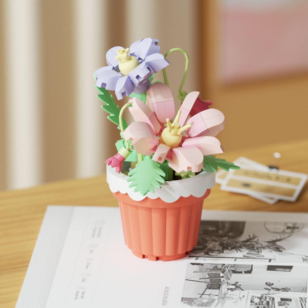 Immortal Flower Succulent Building Blocks - Creative Model for Desktop Decor