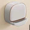 Punch-Free Wall-Mounted Luxury Soap Dish with Lid and Drainage for Bathroom