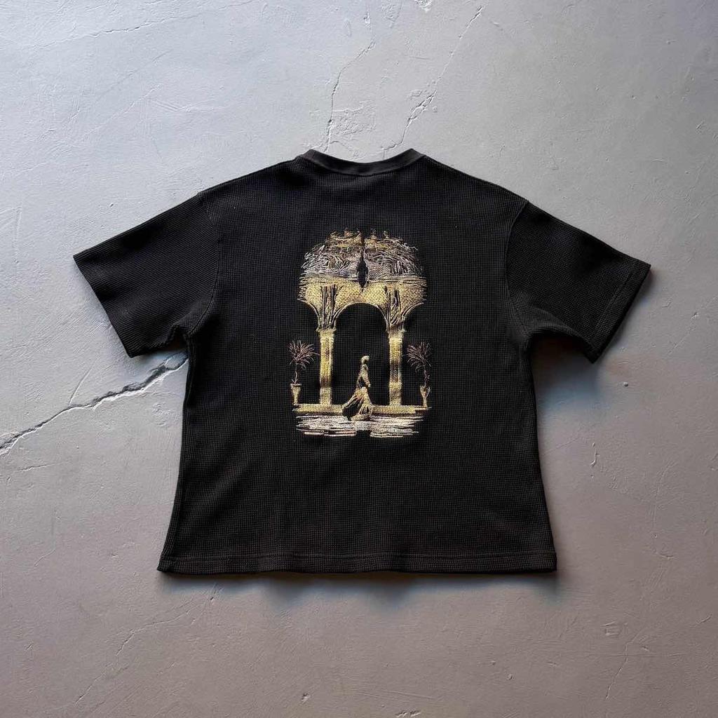 RogueWave American Retro Sakura T Shirt Y2K Clothes Mens Womens Gothic Fashion Casual Graphic Oversized Tshirt Cotton Short Sleeve Tops