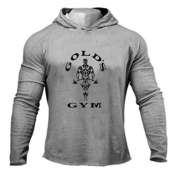 Men's Cross-Border Muscle Fitness Hoodie - Casual Running Cotton Sweatshirt