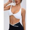 CHARMLEAKS Womens Seamless Sports Bra Twisted Chest Criss Cross Back Push Up Yoga Running Fitness Bra