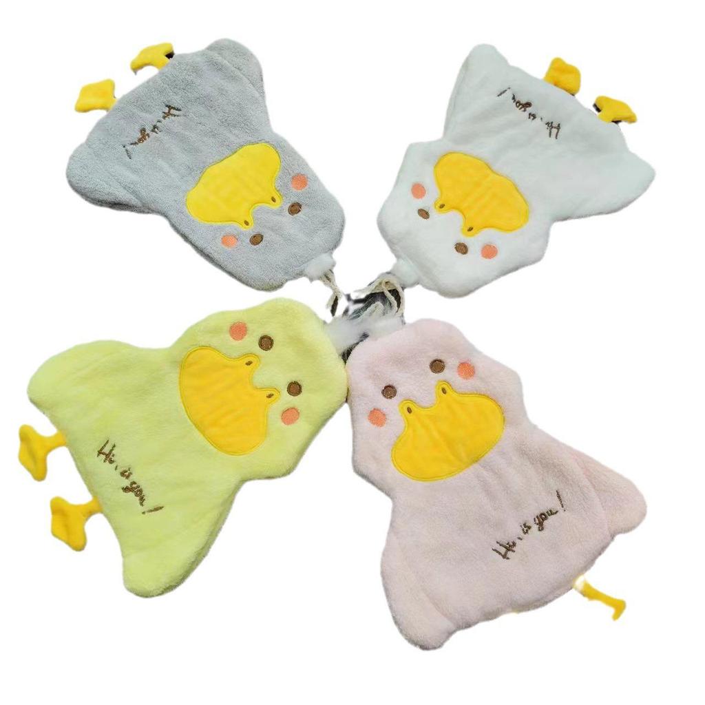 Cartoon Duck Hand Towel, Double Layer Coral Fleece, Quick-Drying, Absorbent, No-Shed