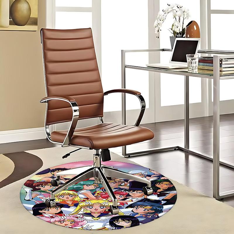 

1pc Sailor Moon Anime Round Carpet - Office Chair Mat, Non-Slip Rug for Home Decor, Seasonal Gift, Suitable for Office, Living Room, Bedroom, Game Roo 80cm by 80cm