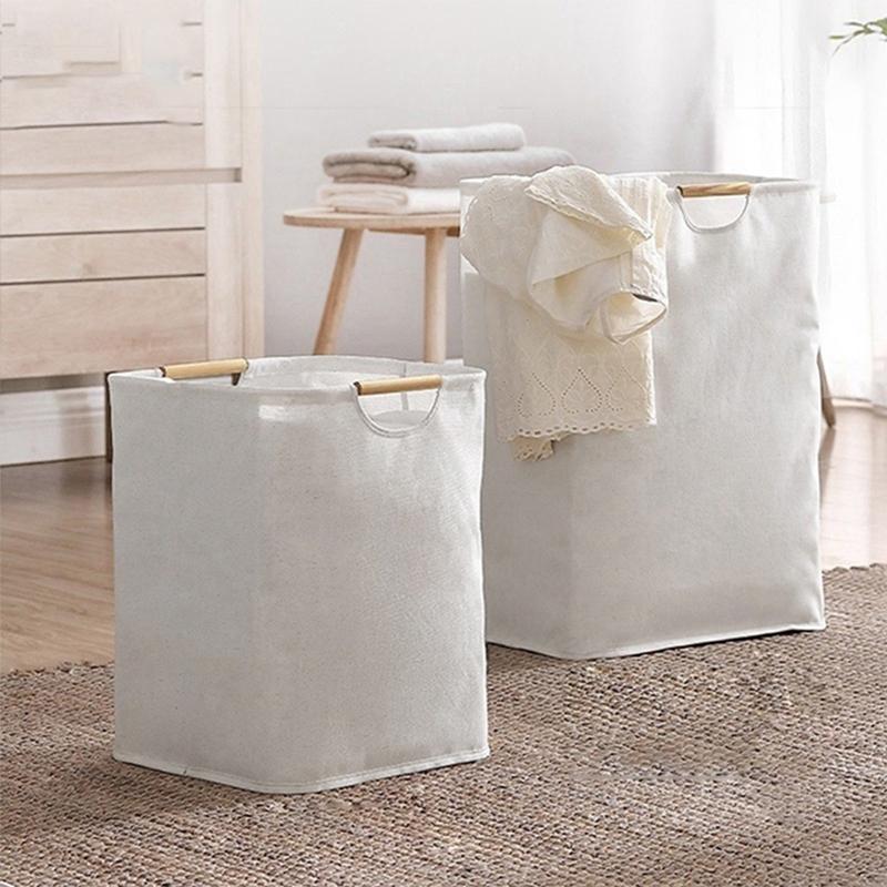Waterproof Laundry Basket Cotton Linen Dirty Clothes Baskets Organizer Foldable Sundries Storage Bag Toy Organizer