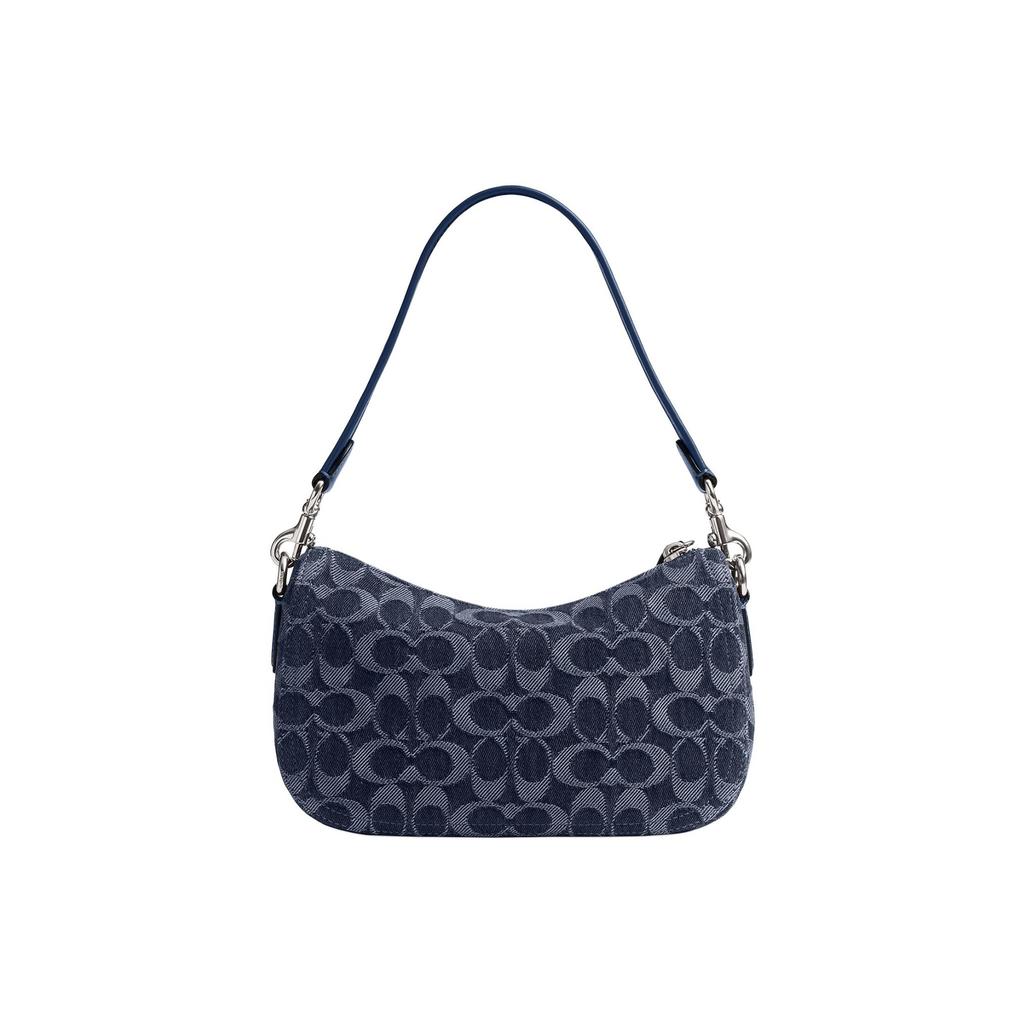 Coach CAT48 Brook Baguette Bag Signature Denim Blue LHRHY
