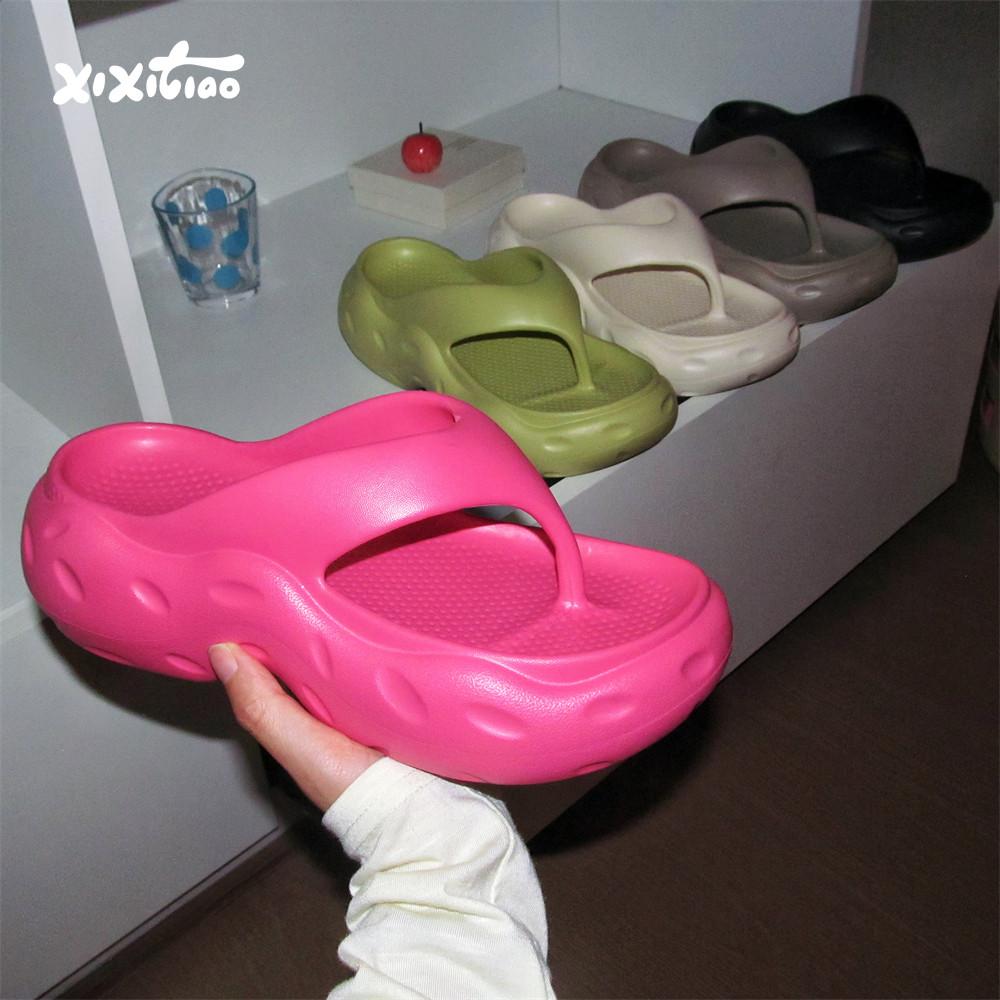 Fashion House Slippers Platform Shoes Woman 2025 Rubber Flip Flops Shale Female Beach Flat Hawaiian Sabot Slides Shoes House Slippers Pl