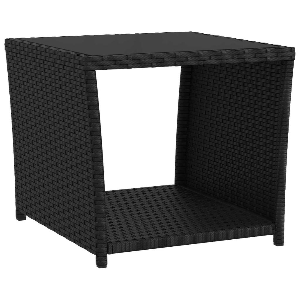 Garden Lounge Set 2 Pcs Black and Cream White