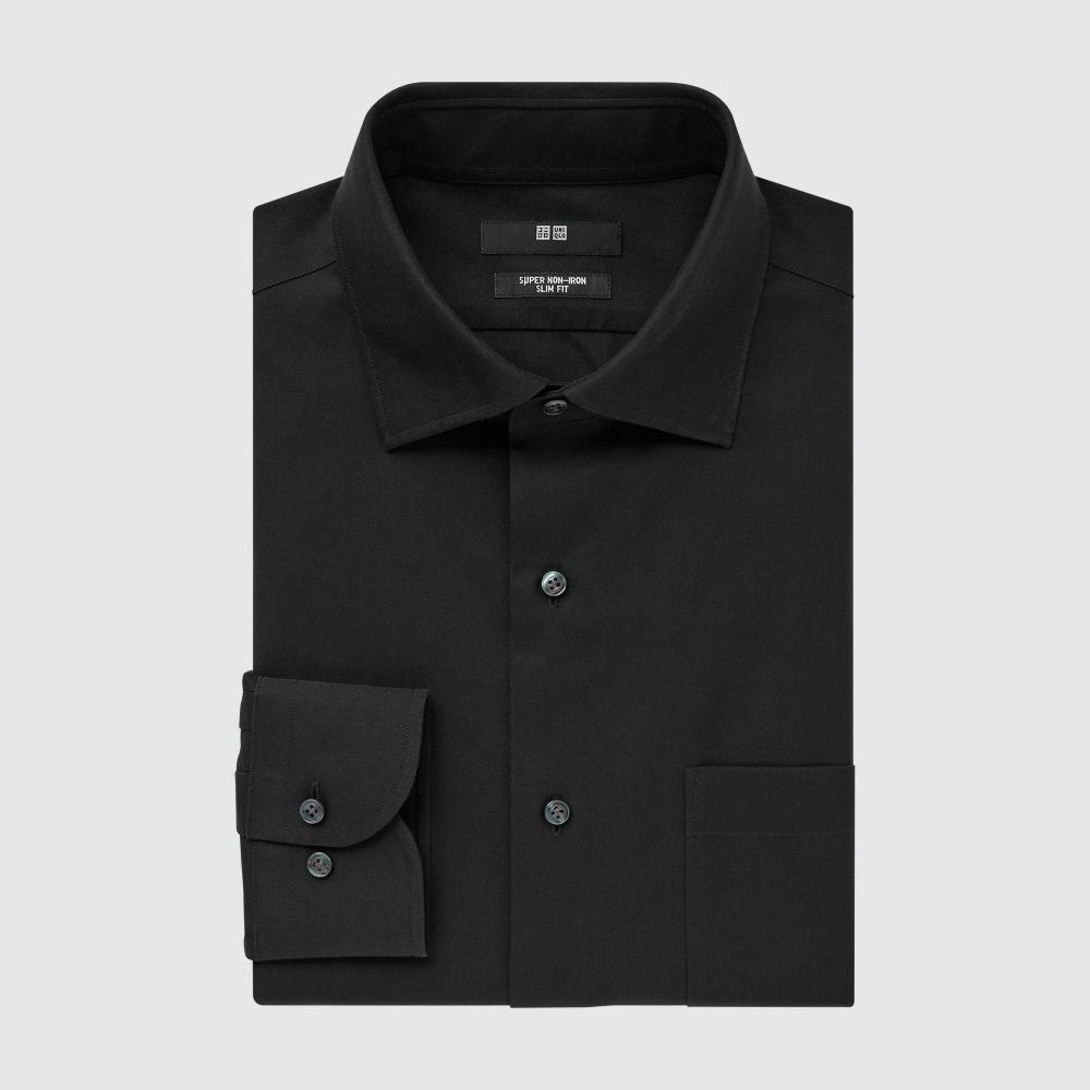 Uniqlo Japan Super Non Iron Slim Fit Shirt  Semi Wide Collar  Long Sleeves 