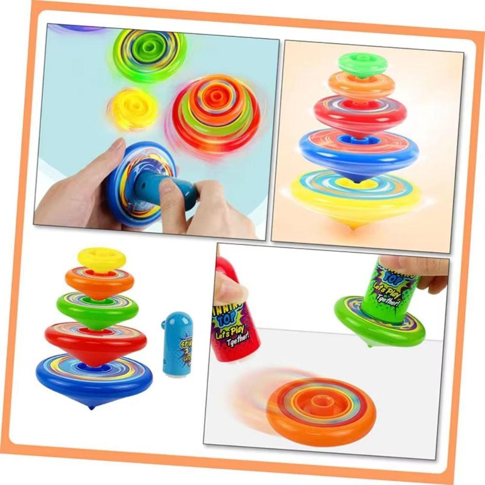 Interesting Flying Stacking Gyroscopes Rotating Toy Launcher Gyroscope Set  Boys Gift