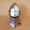 Medieval Knight Barbuta Helmet Mild Steel Barbuta Visored Warrior LARP Cosplay Halloween Silver Helmet