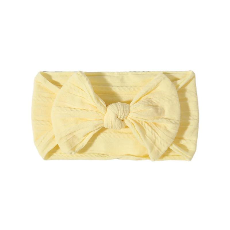 Solid Color Bowknot Baby Headband Sweet Headwear Kids Girls Boutique Elastic Protect Turban Headand Baby Hair Style Accessories