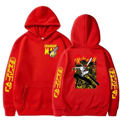 Japanese Anime Chainsaw Man Harajuku Hoodies Manga Graphic Cotton Hooded Coats Cartoon Printed Pullovers Sweatshirts Unisex Streetwear