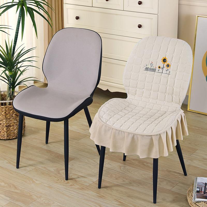 Special-shaped Chair Cover Armrest Stool Cover Nordic Fabric Elastic Curved One-piece Home Dining Table Seat Cover