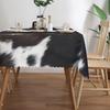 Cow Print Tablecloth Black Brown Cowhide Pattern Cattle Animal Fur Western Farmhouse Table Cover
