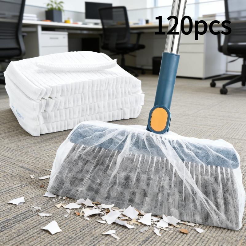 

100pcs Home Essential Disposable Broom Covers - Static Strong Adsorption for Hair And Dust, Disposable And No-Wash, Time-Saving Cleaning Disposable Broom Covers Static Adso