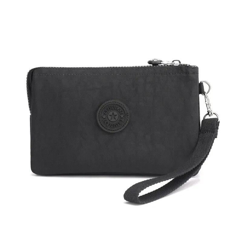 Casual Nylon Canvas Coin Money Organizer Bags for Women Multilayer Wallet Portable Phone Toiletry Keys Storage Handbag Wrist Bag