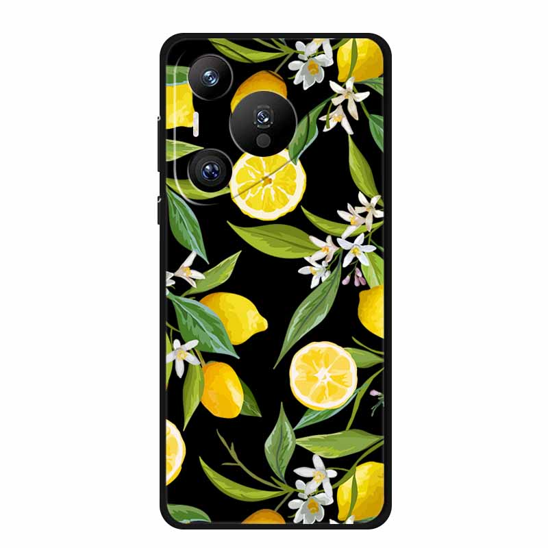 Black Silicone Case For Huawei Pura 70 Pro Case Cartoon Cat Soft Back Cover For Honor 400 Pro 5G Phone Case 400Pro Coque Funda