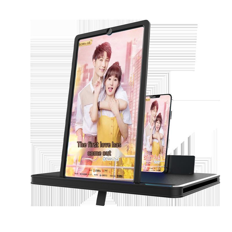 Ultra Clear Mobile Phone Screen Magnifier with Pull-out Vertical & Horizontal Projection, Eye Protection, and Tablet-style Stand