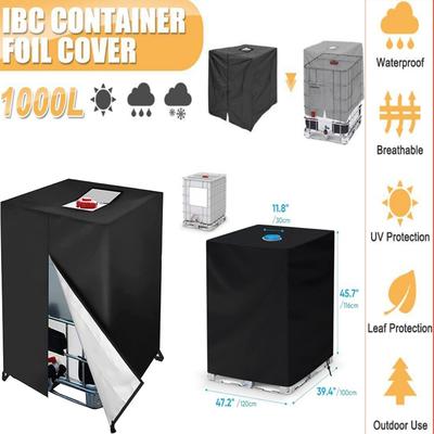 Kryt na IBC kontejner 210d Oxford tkanina Izolovaný kryt na vodní nádrž Venkovní Ochrana proti slunci Prachotěsný a vodotěsný Kryt na 1000l kontejner Ochranný kryt