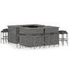 Day and Night - Day and Night 16-piece Garden Bar Set and Gray Synthetic Rattan Cushions