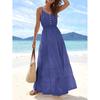 Europe, America 2026 Summer New Simple High Waist and Thin Casual Beach Vacation Suspender Dress