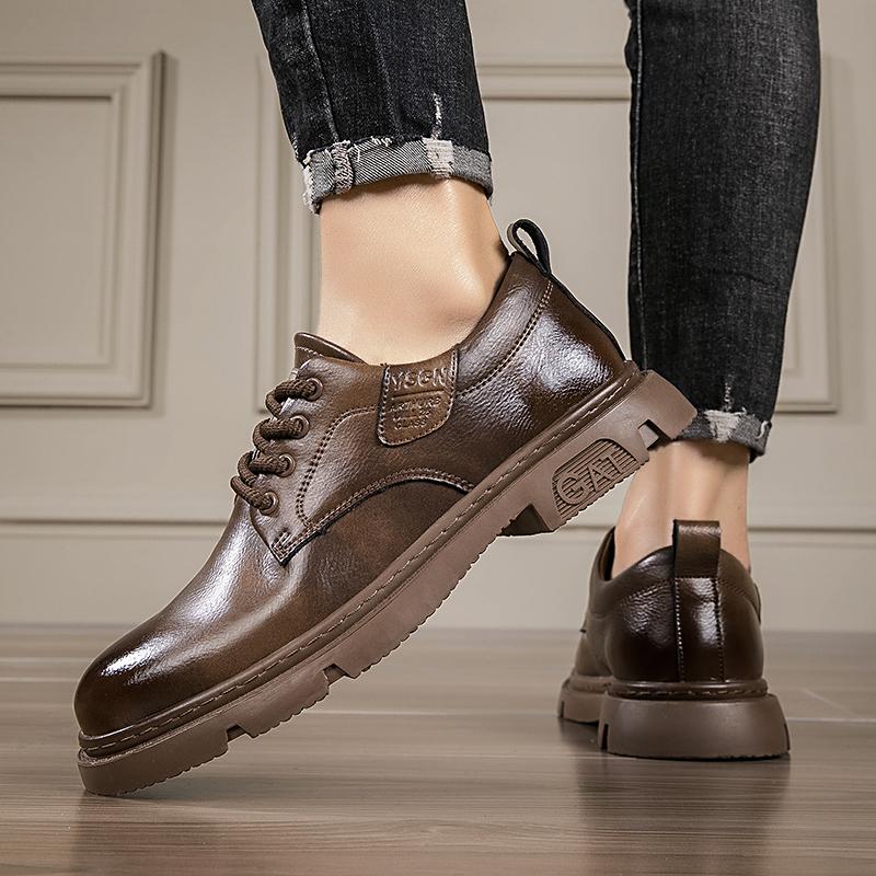 High Quality Lace Up Men's Short Boots  Trendy Men's Luxury  Fashionable Men's Shoes for Office Work and Outdoor Parties