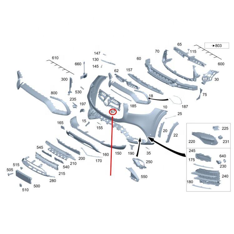 Front Bumper Reinforcement for Mercedes-Benz W167 (2020-2025) RAMBO