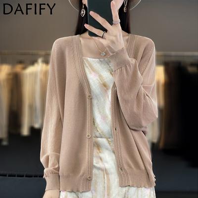 Women's Fashion Casual Fall Winter Solid Color Print Long Sleeve V-Neck Sweaters