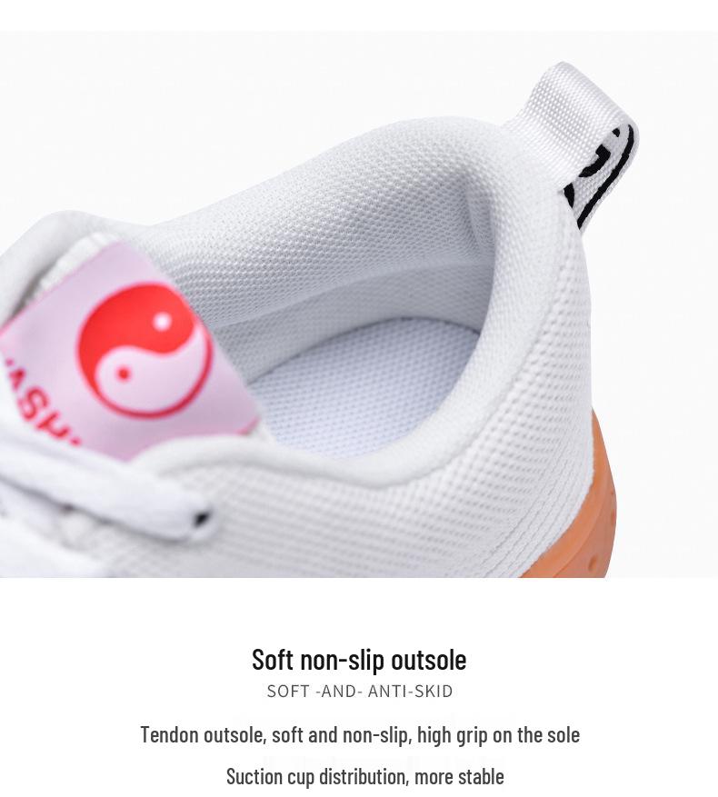 Prodyšné síťované boty na Tai Chi pro muže a ženy - Letní sportovní boty na Wushu a Kung Fu s podrážkou z hovězí šlachy