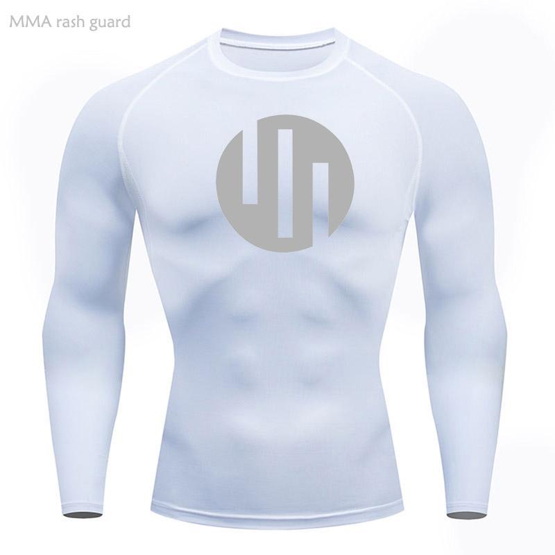 Running T-shirt Short Sleeve White Compression Shirt Men's Gym Exercise Quick Dry Sun Protection Sportswear Muscle Shirt 4XL