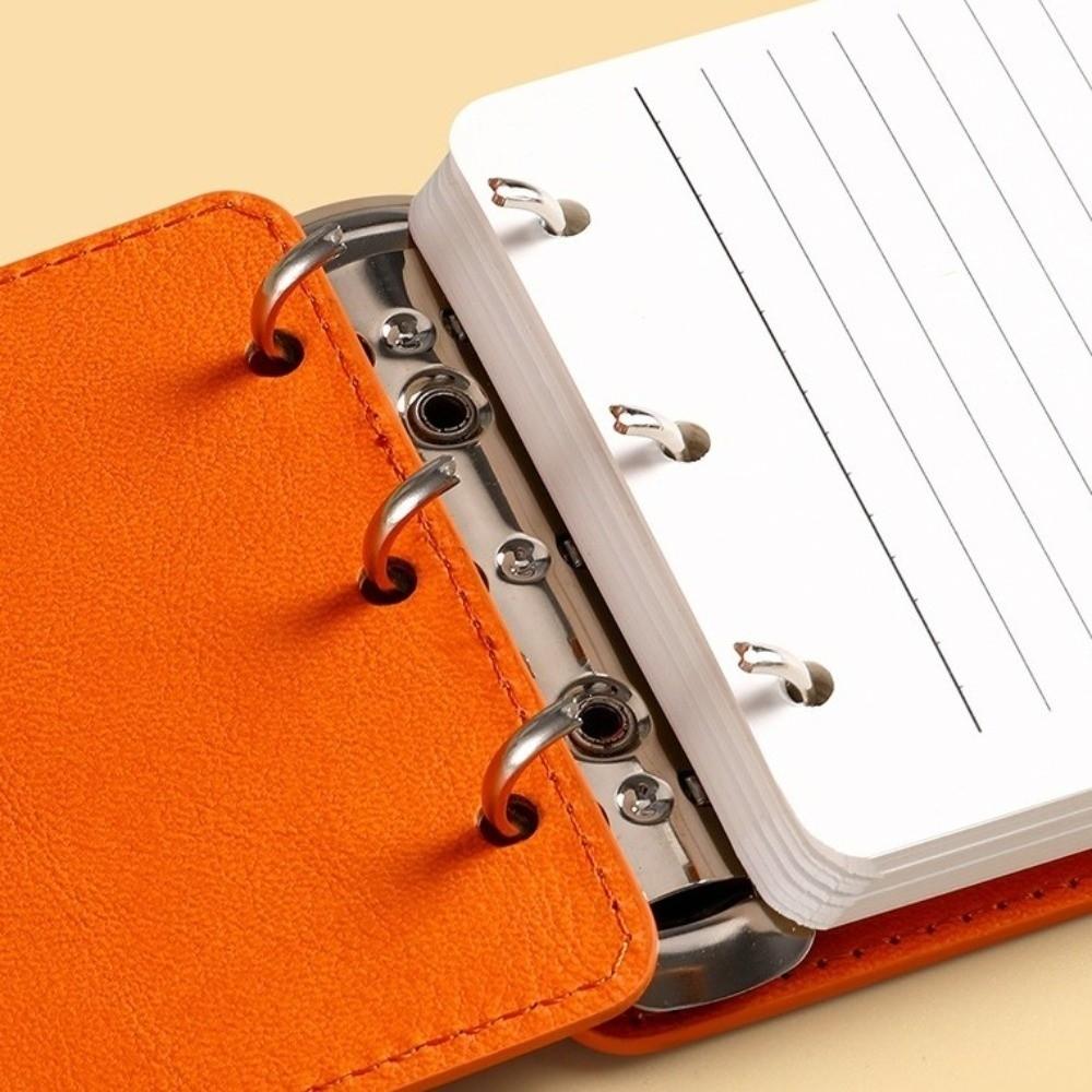 A7 Loose-leaf Notebook PU Leather Mini Journal Durable Note Pad Travel