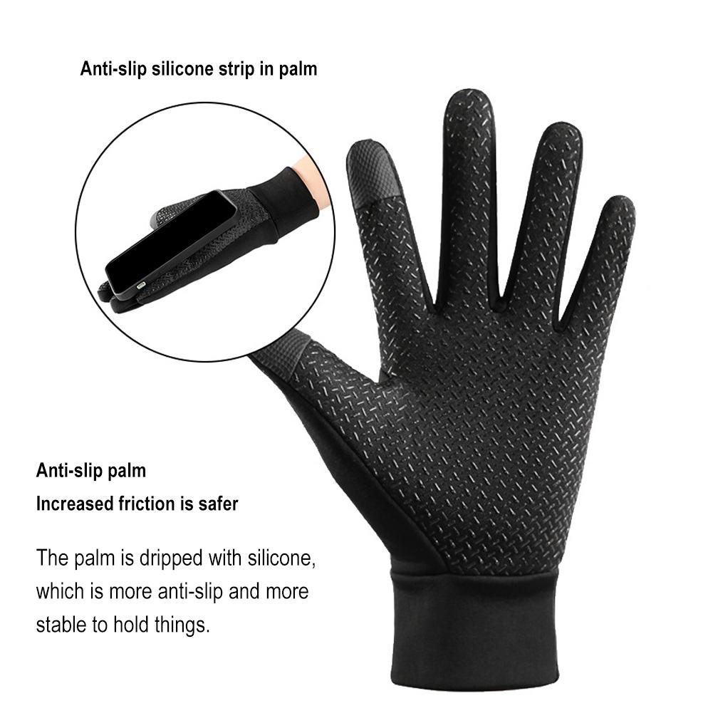 Winter Men's Cycling Gloves Plush Warm Windproof Touch Screen Non-slip Running Fitness Cycling Sports Warm Gloves
