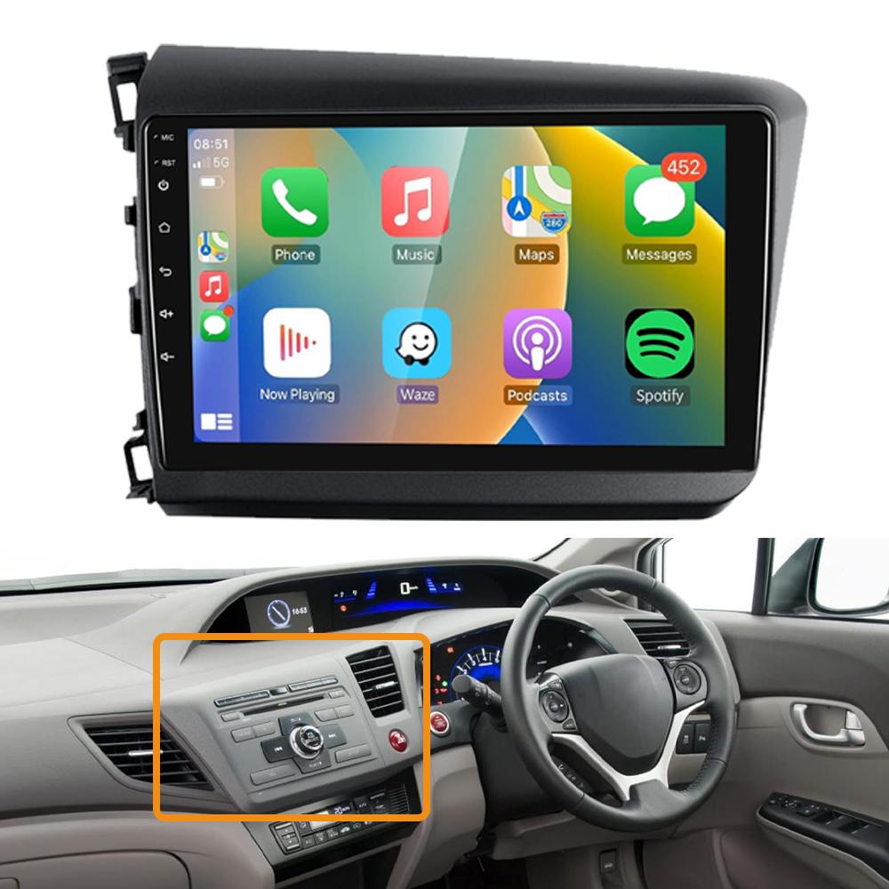 9Inch Car radio Fascia Frame For Honda Civic 2012 2013 2014 2015 Multimedia Player 2din Stereo GPS DVD Head Unit Panel Trim kit