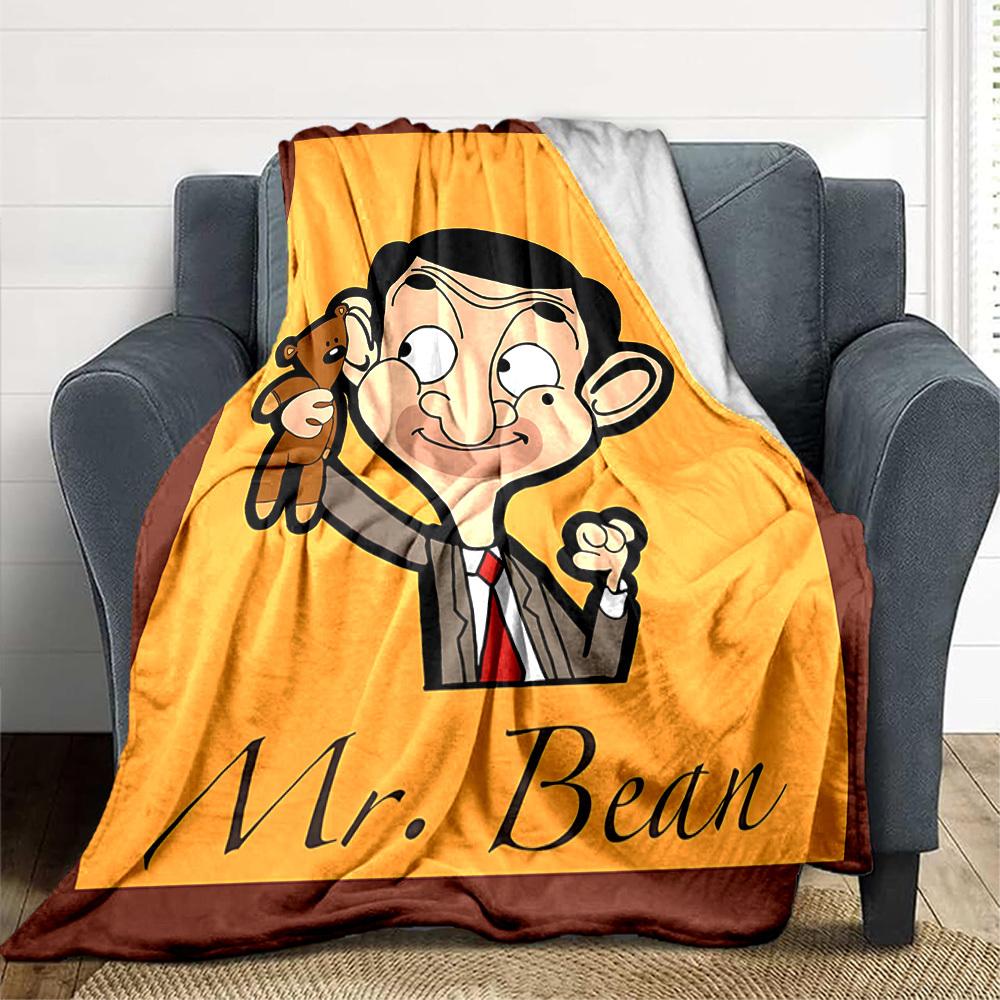 1pc Mr. Bean Blanket Versatile for Couch, Office Bed