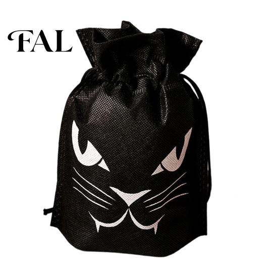 Halloween Pumpkin Bags for Kids 5 Pcs Treats Bag, Non-woven Fabric Candy Portable Snack Drawstring Goodie Party Favors Lightweight Totes Sweets