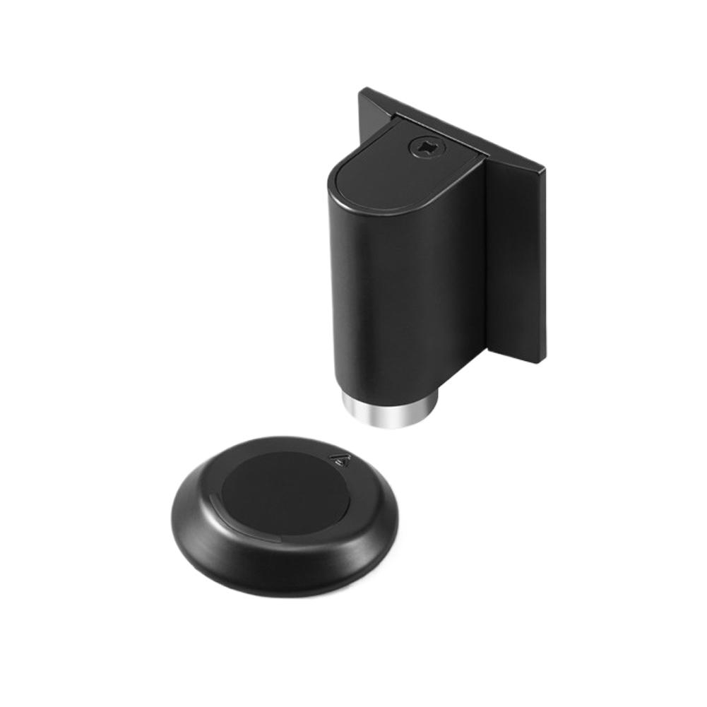 1Pc Heavy Duty Magnetic Door Stopper Stainless Steel Doorstop Black Without Punching Door Suction Door Holder Door Hardware
