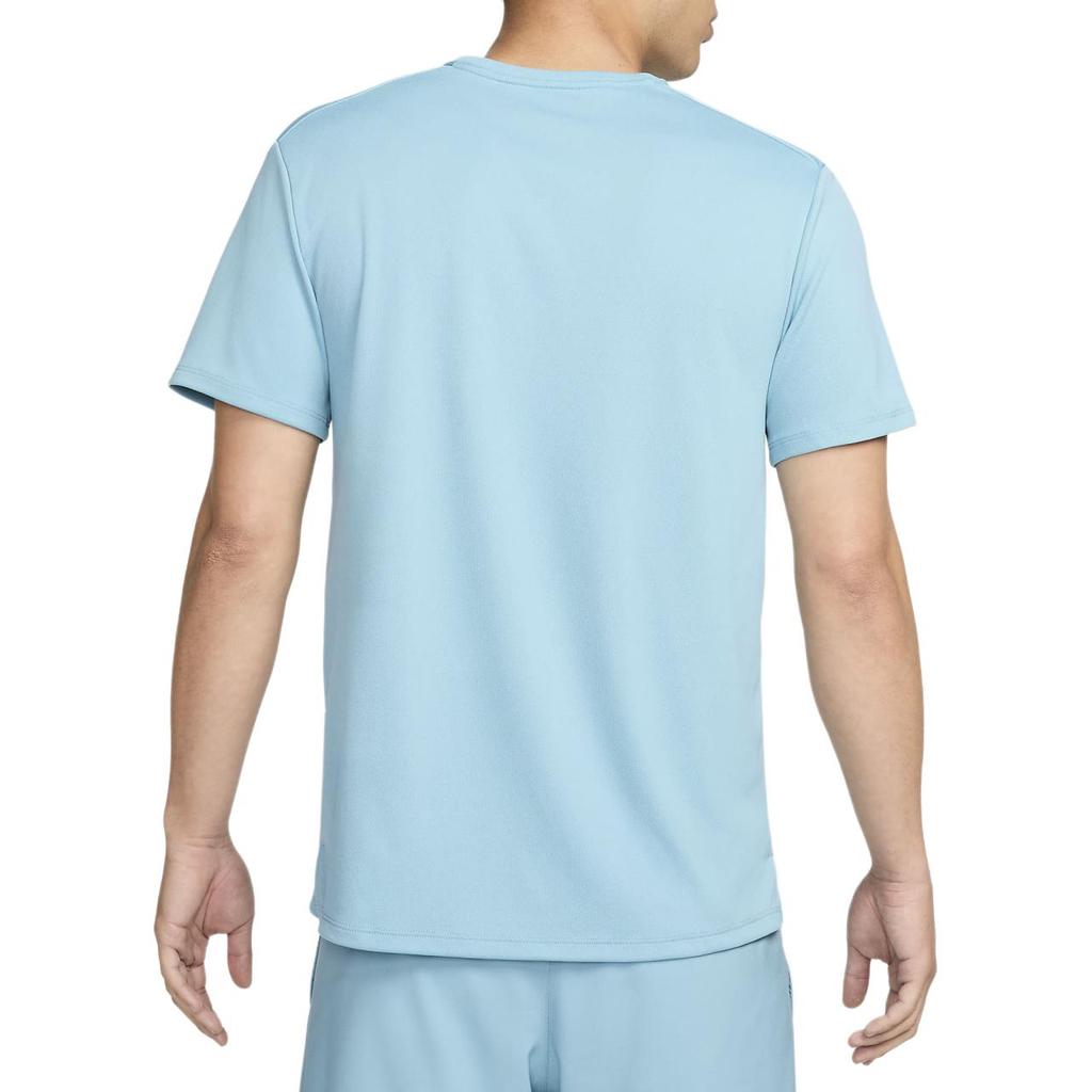 Nike Dri-Fit UV Logo Print Round Neck Solid Color Comfortable Casual Breathable Short Sleeve T-Shirt Men Tops Sky-Blue DV9316-464