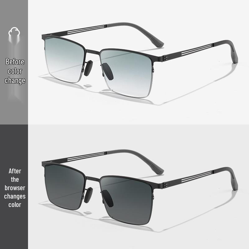 

Мужские поляризованные фотохромные солнцезащитные очки browline с защитой от УФ-лучей