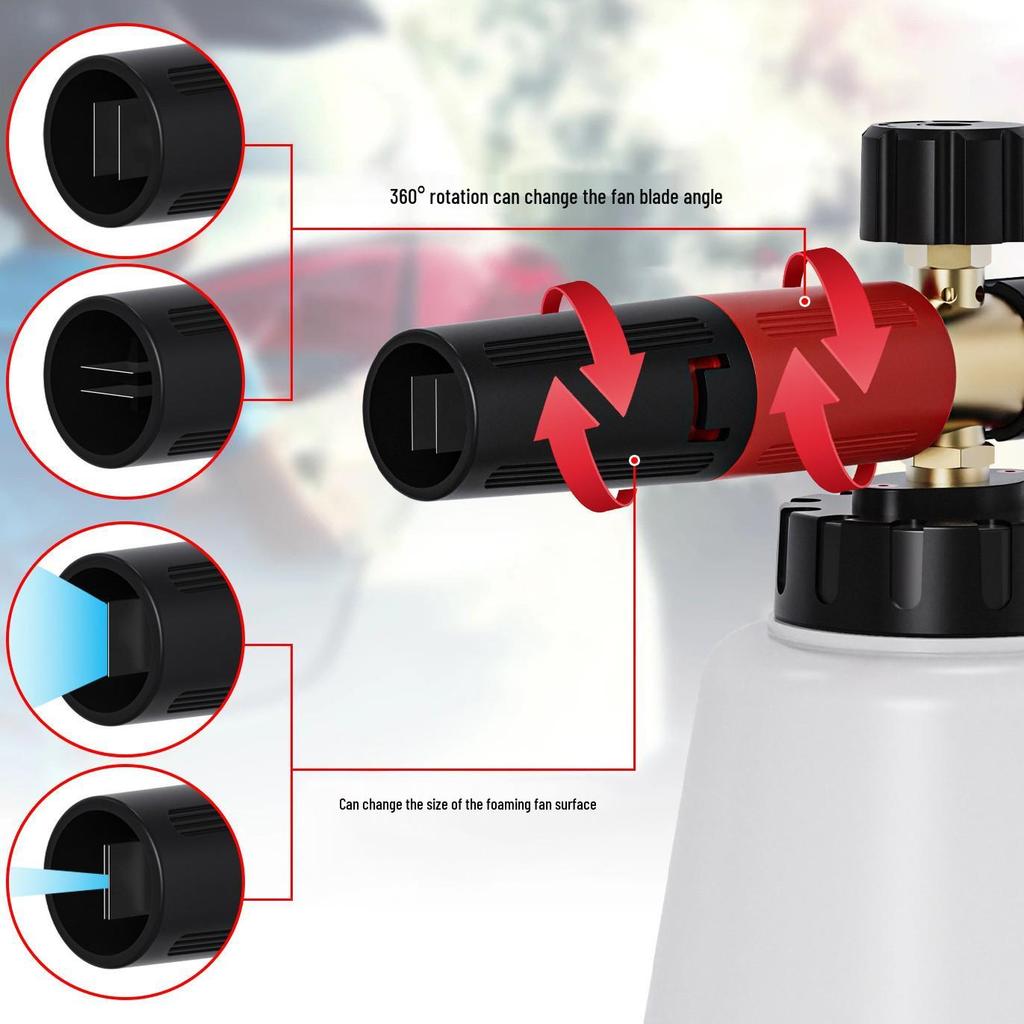 High-Pressure Foam Cannon Car Wash Gun with Fan-Shaped Nozzle, 1000ml