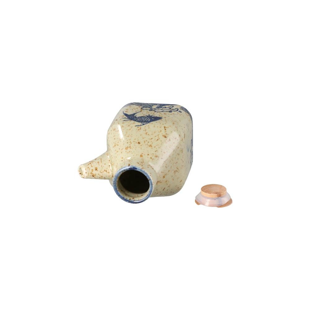 Style with Bamboo Lid Ceramic Creative Spice Jar Cruet Pot Seasoning Box Condiment Container