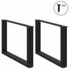 VidaXL Coffee Table Legs In U-Shape, 2 Pieces, Black, 60 X (42-43) Cm, Steel 4013160