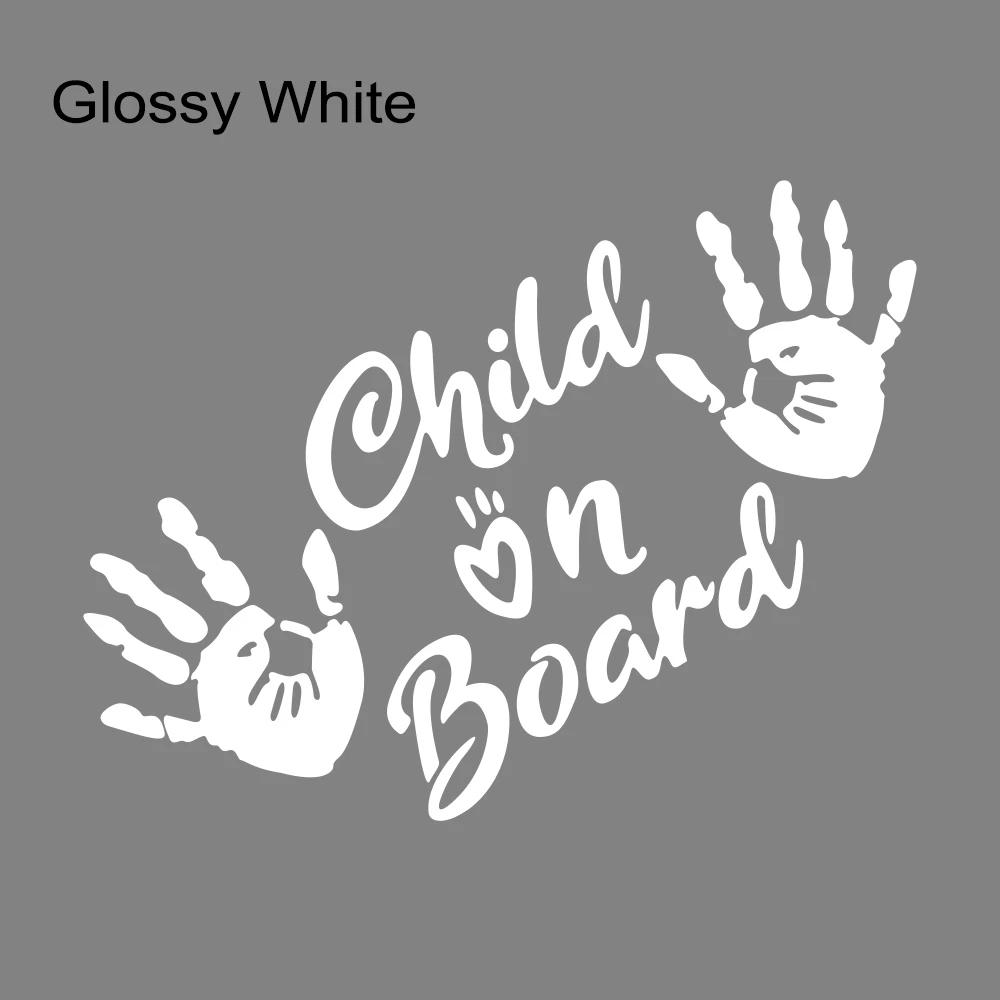 Child On Board Car Window Sticker Truck Door Decals Self-Adhesive Vinyl Palm Print Graphics Windshield Sign Decor Accessories