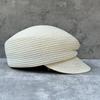 Short Brim Heightened Cranial Top Thin Straw Equestrian Hat Women'S Summer Breathable Sunscreen Visor Small Slanted Top Straw Hat
