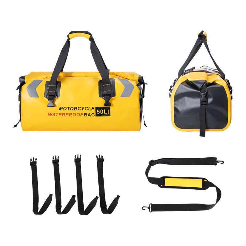 Waterproof Motorcycle Tail Bag: Long-Distance Rear Seat Luggage Pannier with Blank Logo 55L жёлтый