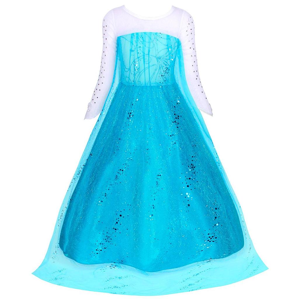 2025 Frozen Princess Elsa Long-Sleeve Dress for Girls (Ages 3-8)