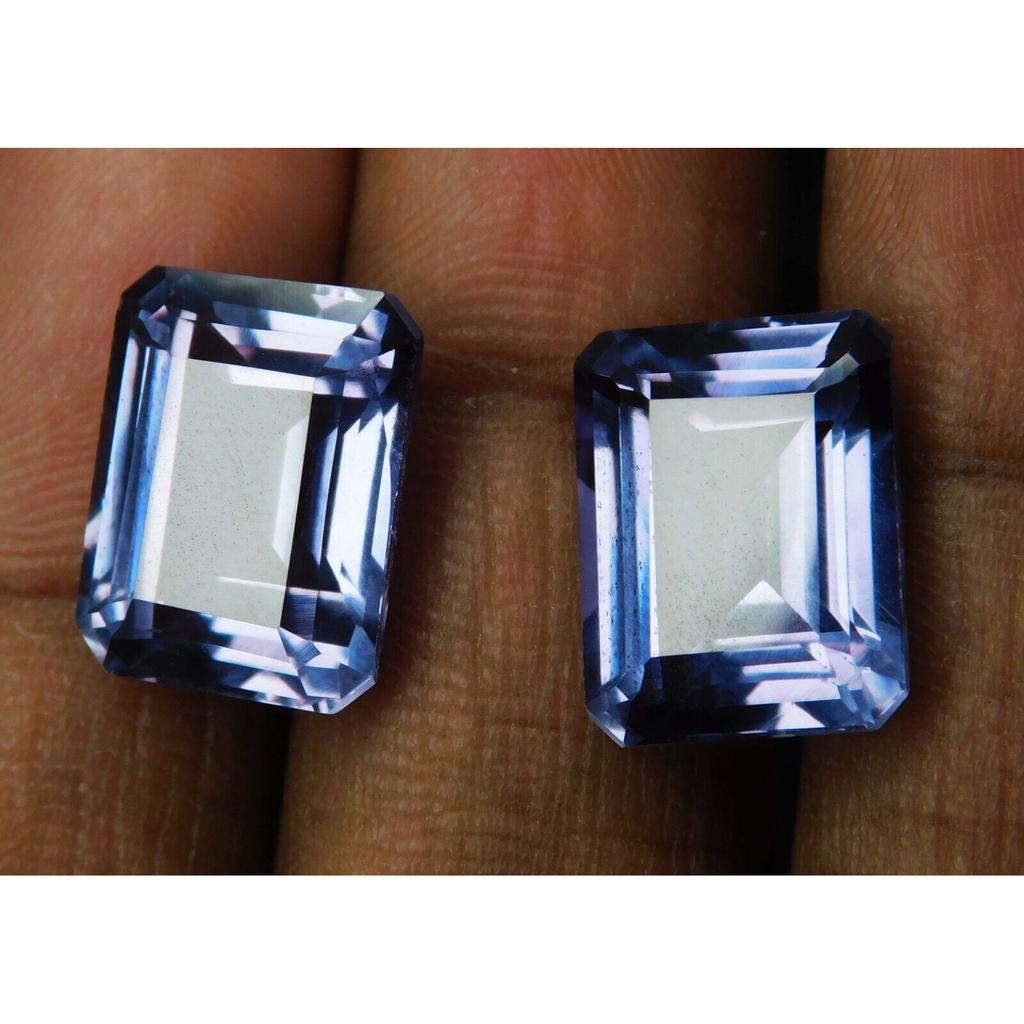 Color Change Alexandrite Natural 8-10 Ct Emerald Cut Pair Certified Gemstone