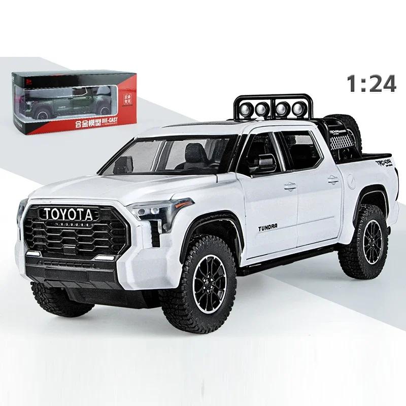 Zcawt5 Diecast 1:24 Scale ToYoTa Tundra Pickup Truck Simulation Alloy Die Cast Sound And Light Body Pull Back N Return Car Toy Gift
