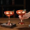 Metal Cup, Martini Cocktail Glasses,Copper Plated Stainless Steel With Etching Pattern