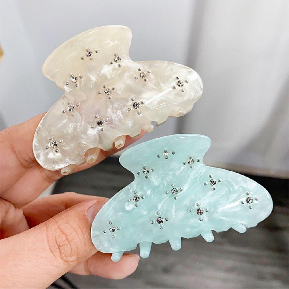 Strass Transparente Acetat Haarspange Schmetterling Strass Haarspange Weiblich