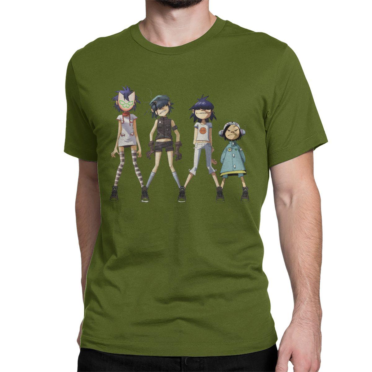 

Gorillaz Rock Rapper футболки унисекс женские винтажные футболки из 100% хлопка футболки с круглым вырезом одежда с короткими рукавами плюс размер унисекс 4XL